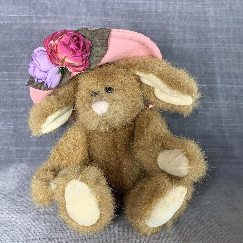 Boyds Bears Lucy 6" Plush Bunny Rabbit 1984 Archive Collection Jointed Pink Hat